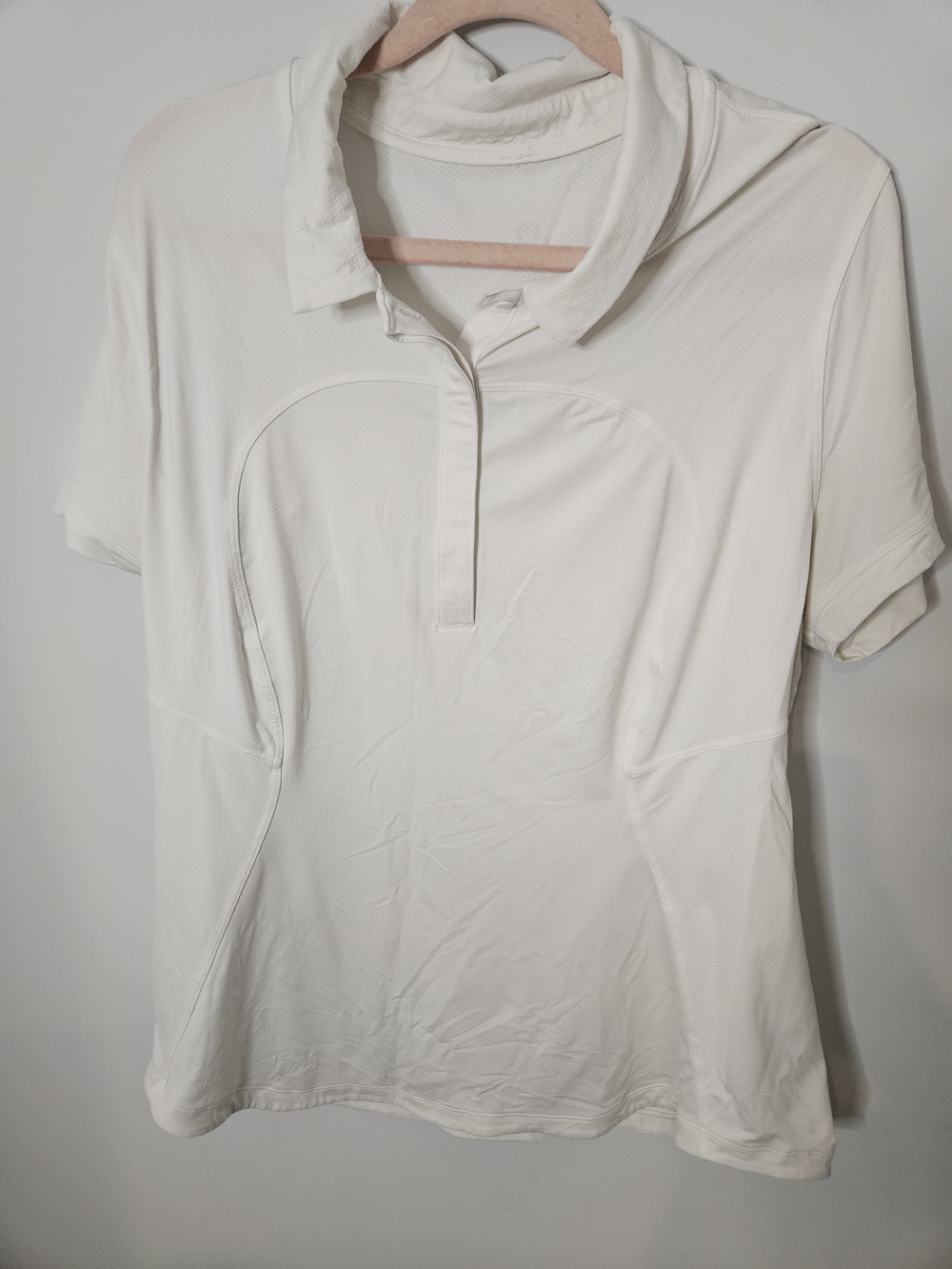 Men's White Short-Sleeve Lululemon Polo Top